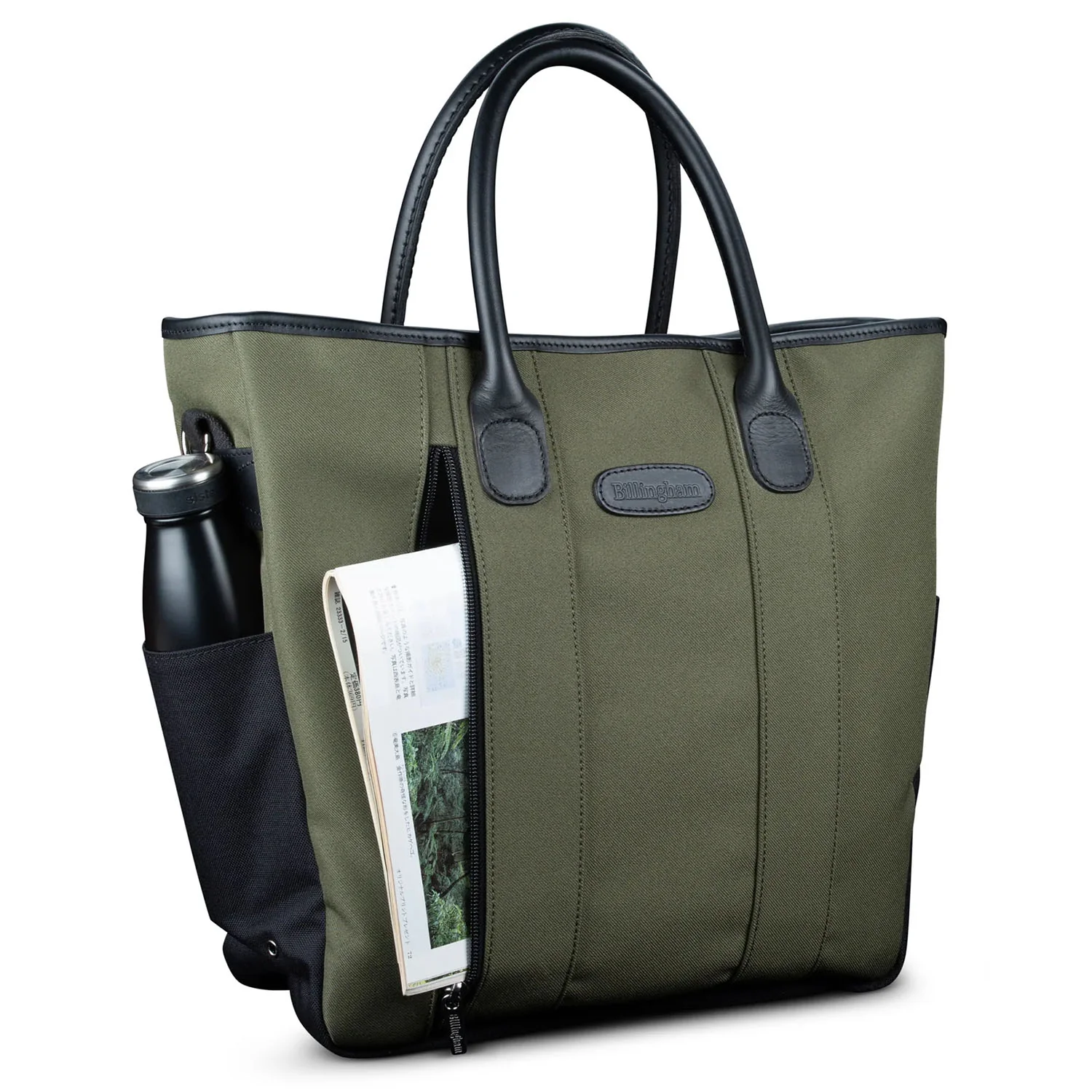 Billingham Best Boy Tote Sage Fibrenyte / Black Leather - Image 2