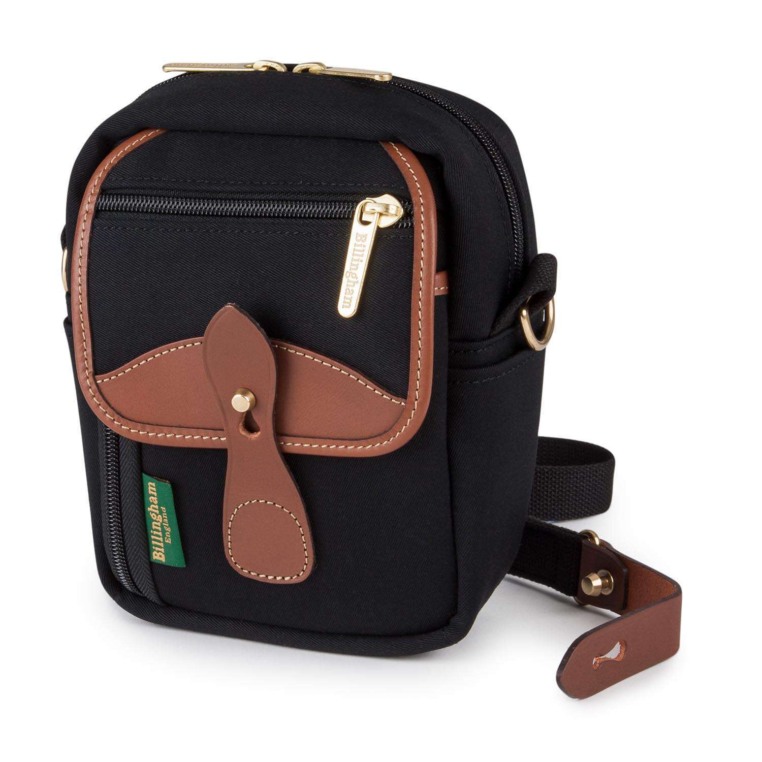 Billingham Compact Stowaway Black Canvas/ Tan Leather