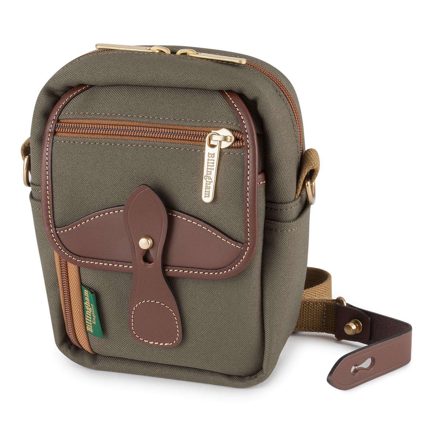 Billingham Compact Stowaway  Sage FibreNyte / Chocolate Leather