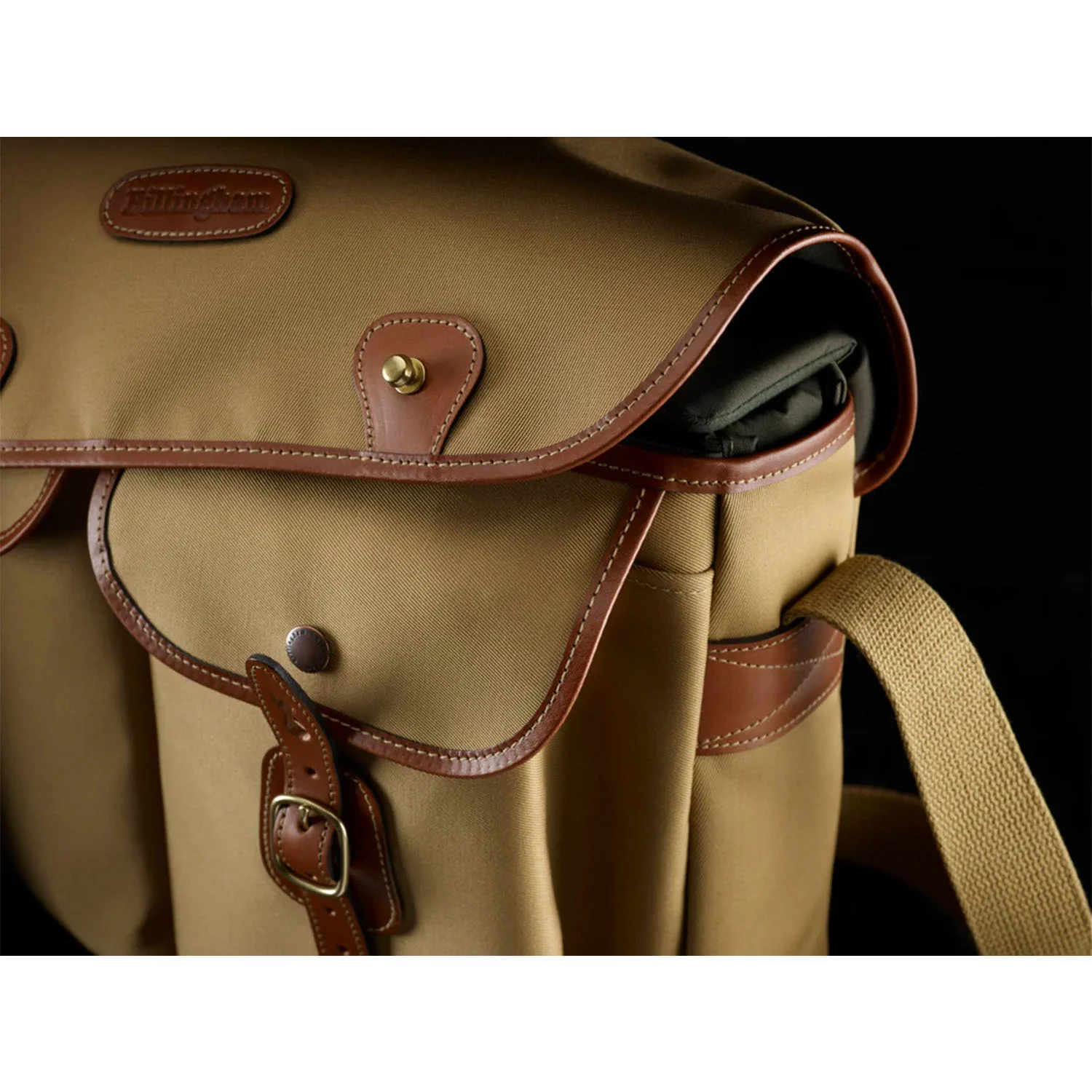 Billingham Hadley Large - Navy Canvas / Chocolate Leather - Image 8