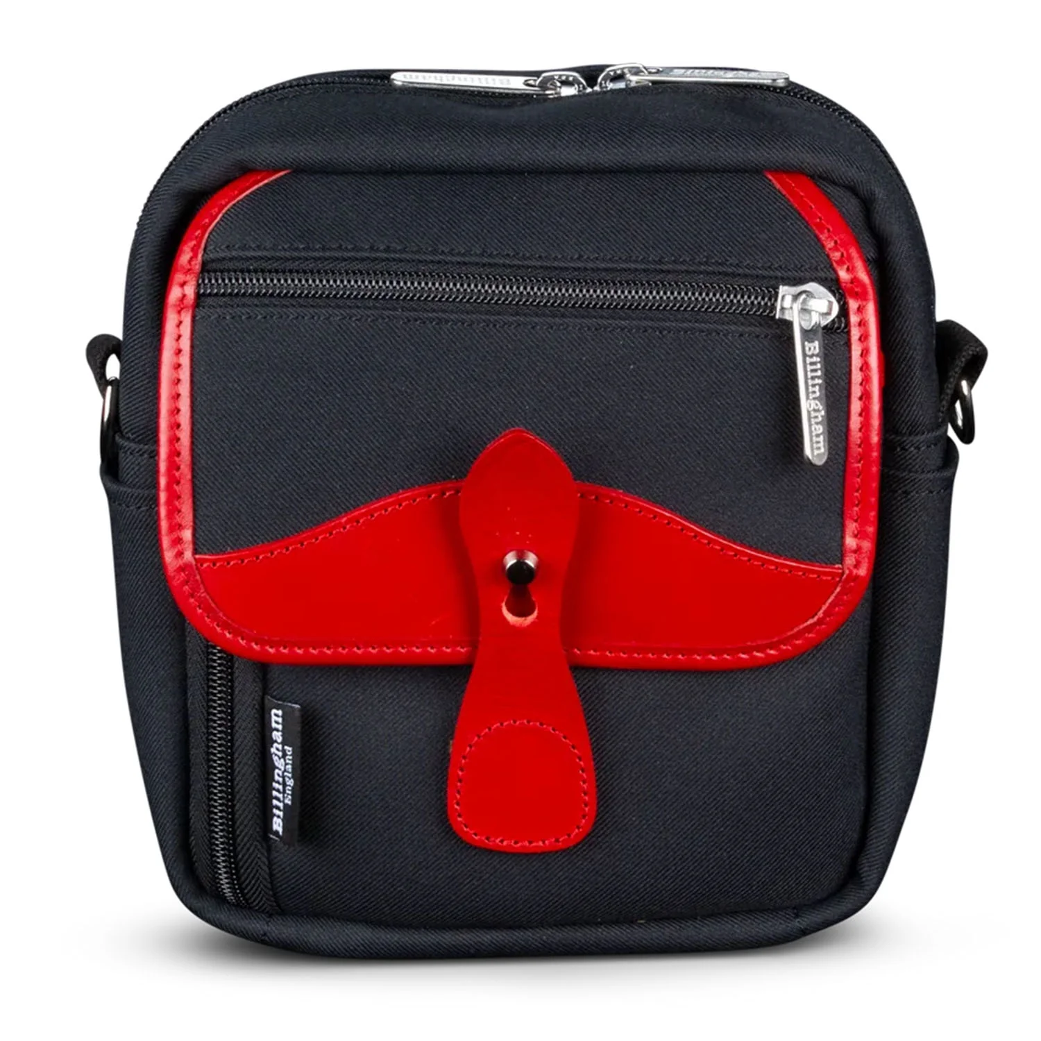Billingham Pola Stowaway Black Fibrenyte / Red Leather
