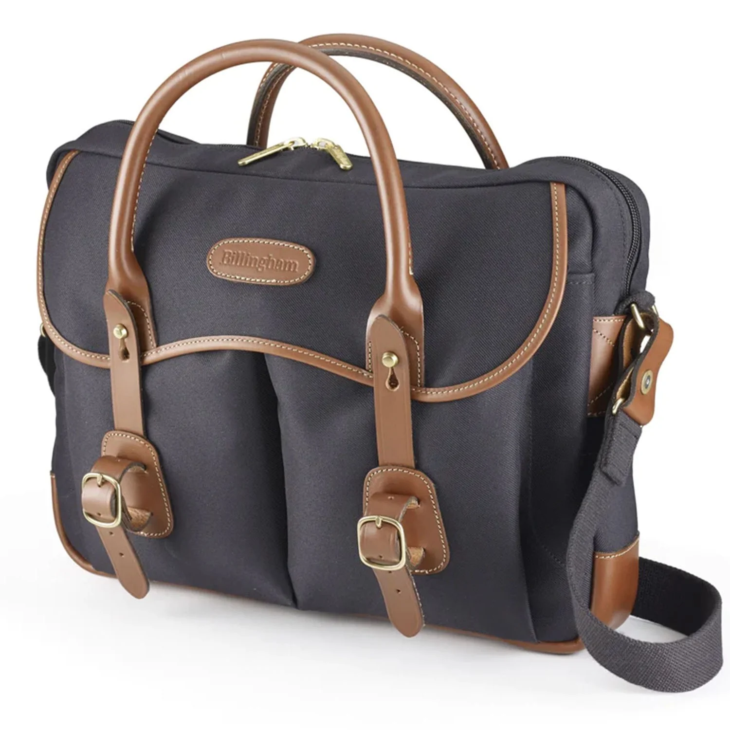 Billingham Thomas Brief Case - Black Fibrenyte / Tan Leather