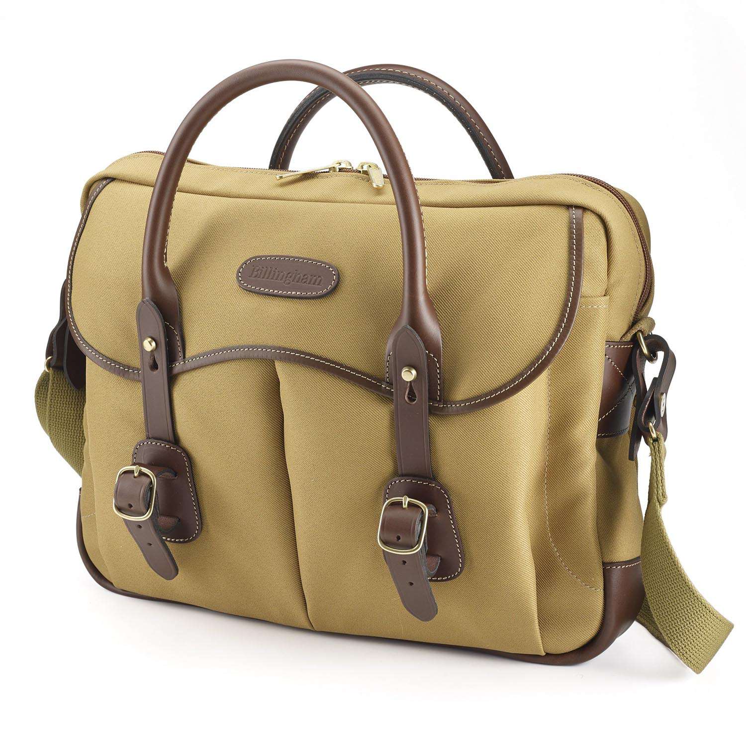 Billingham Thomas Brief Case - Khaki Fibrenyte / Chocolate