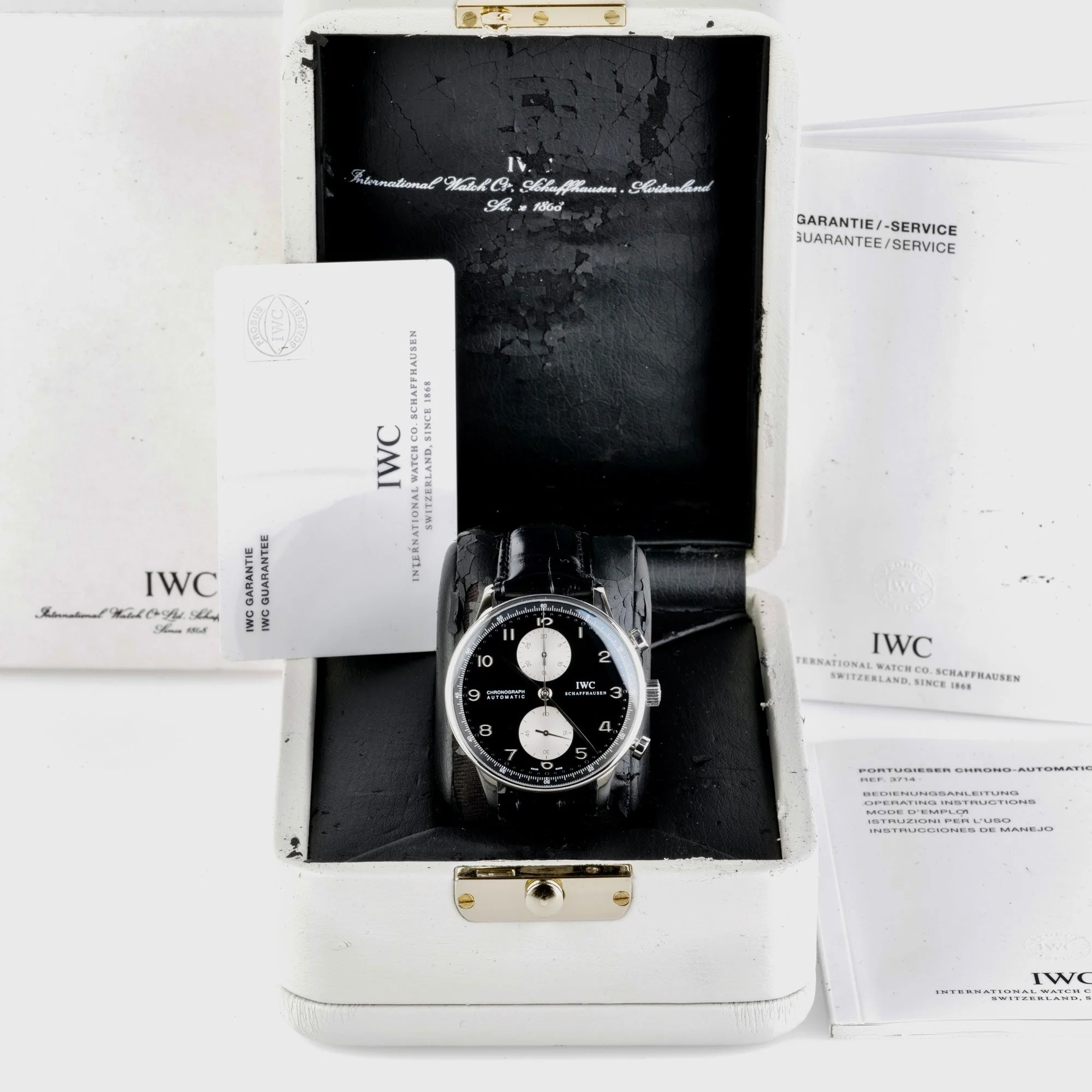 IWC Reverse Panda Portuguese Chronograph IW371404, Boxed 3087395 - Image 9
