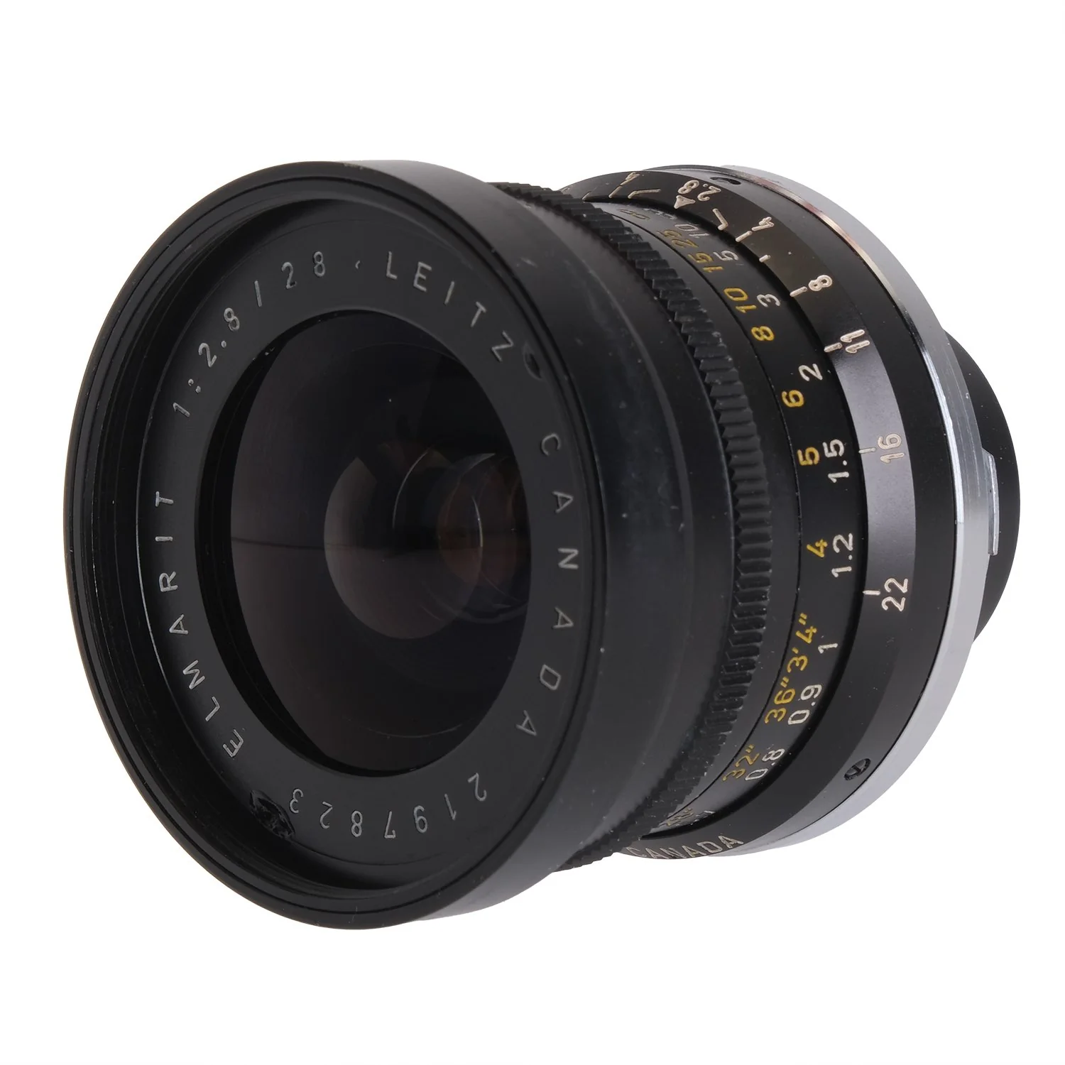 Leica 28mm f2.8 Elmarit V1 Yellow Scale, Shade, Finder 2297823 - Image 4