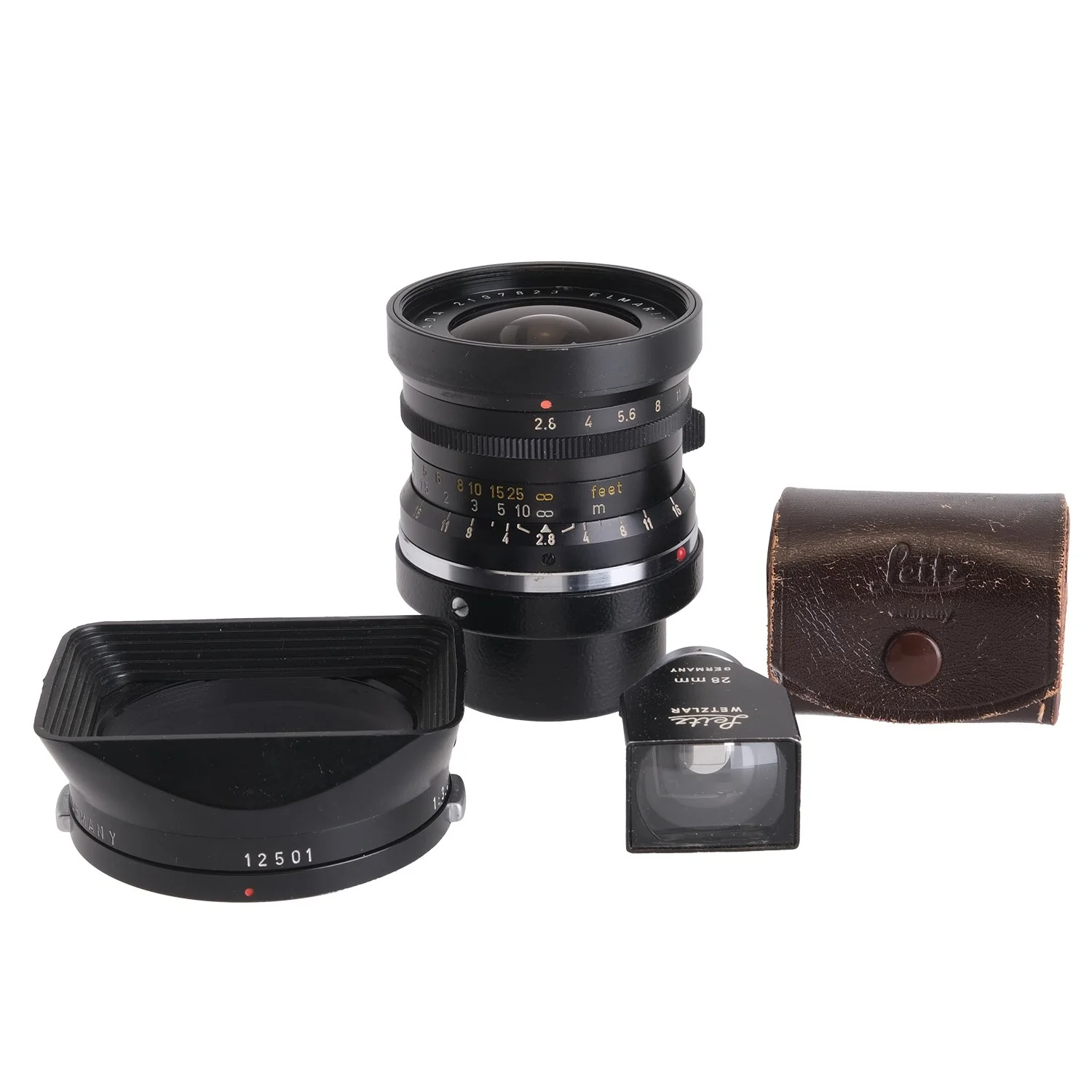 Leica 28mm f2.8 Elmarit V1 Yellow Scale, Shade, Finder 2297823 - Image 9