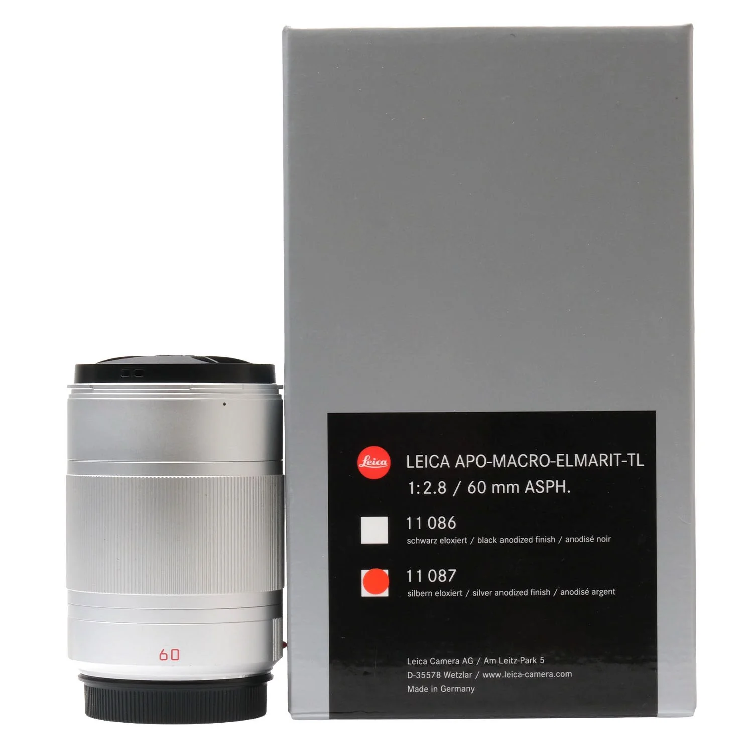Leica 60mm f2.8 Macro-Elmarit-TL Silver, Boxed 4629032 - Image 8