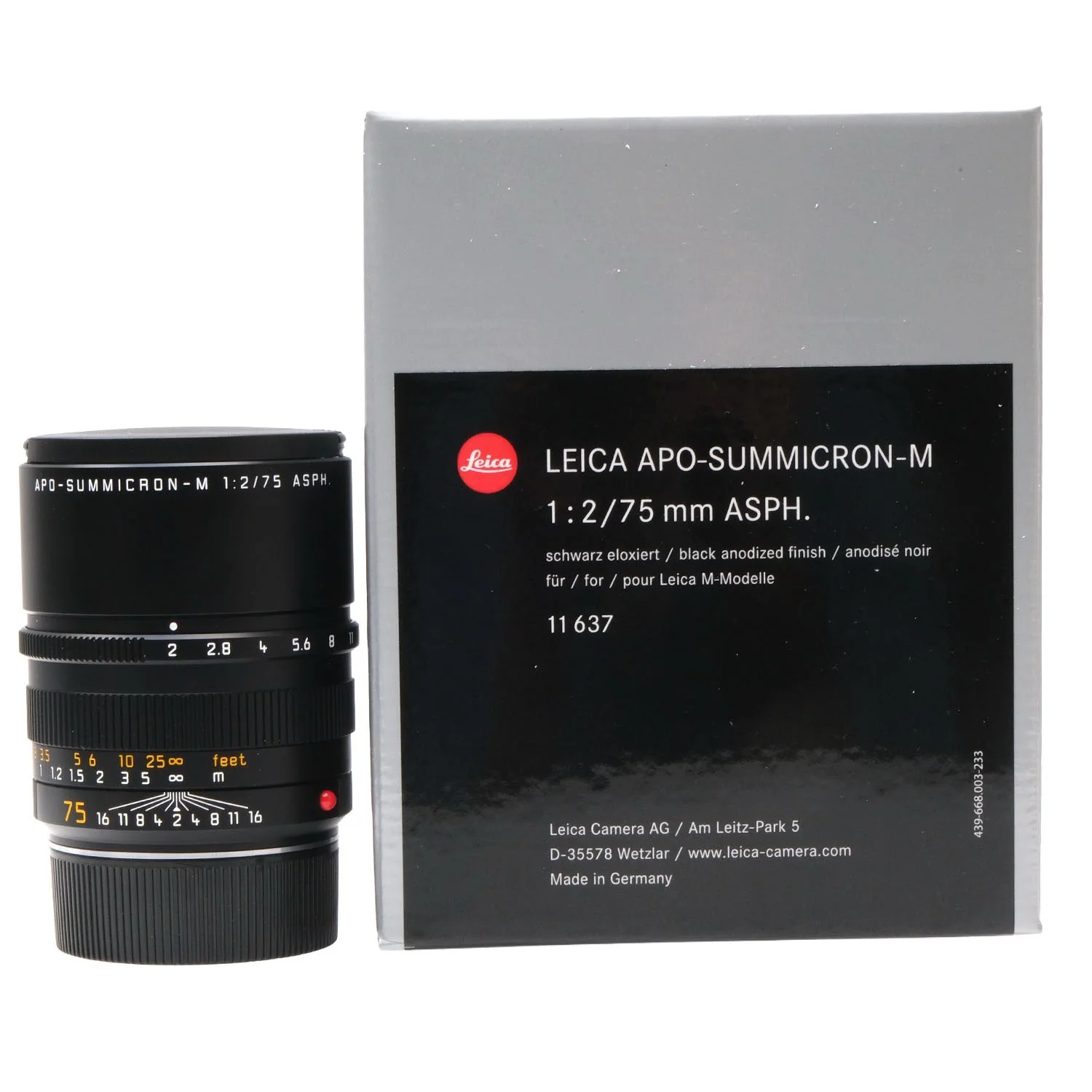 Leica 75mm f2 Apo Summicron-M Asph, Boxed 4785597 - Image 8