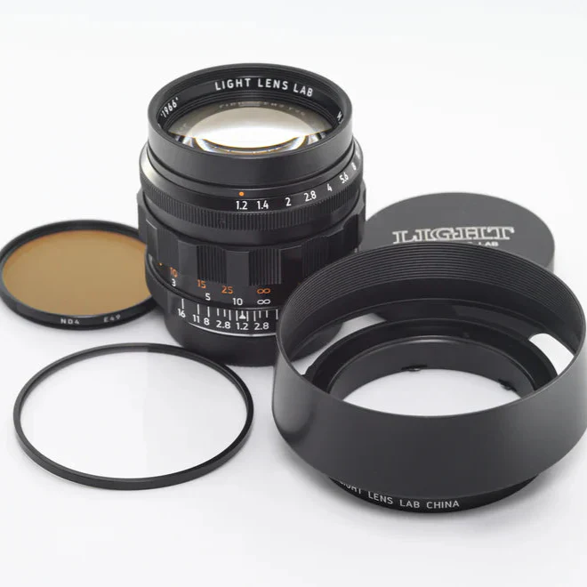 Light Lens Lab 50mm f1.2 "1966" Aluminum/Black Paint