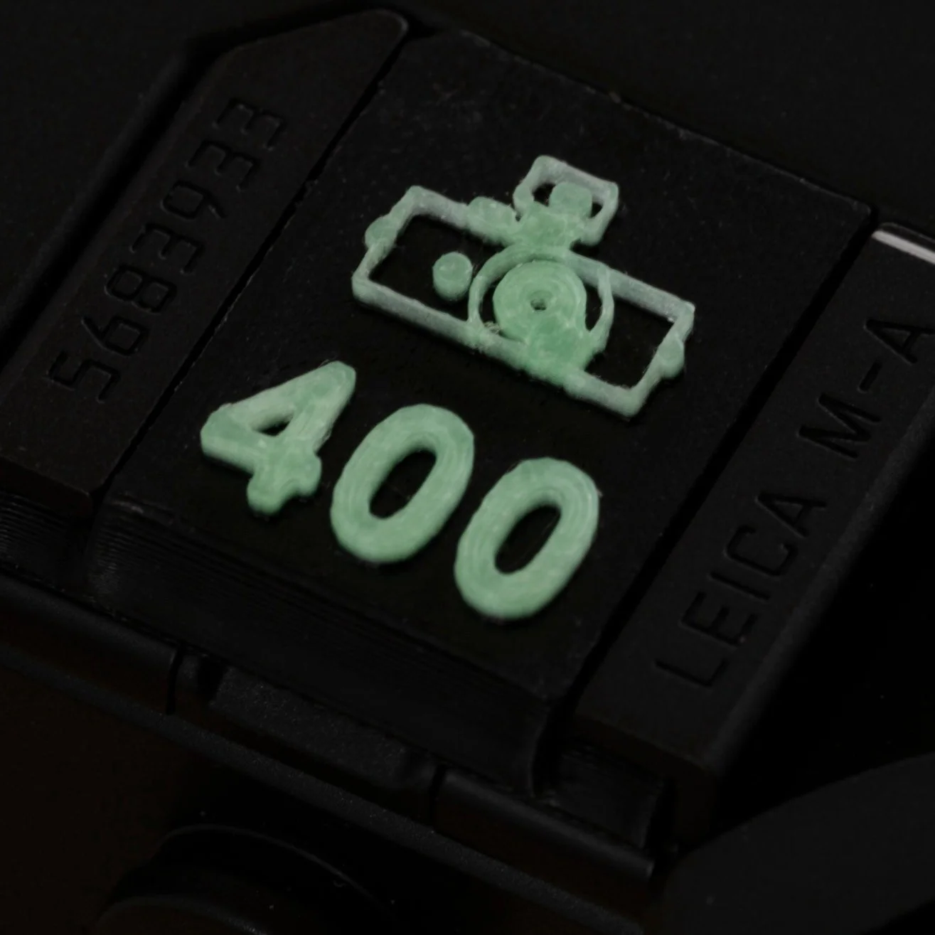Made in Wetzlar Hot Shoe Film Speed Set -  Black w/ Glow In the Dark Green - Image 2