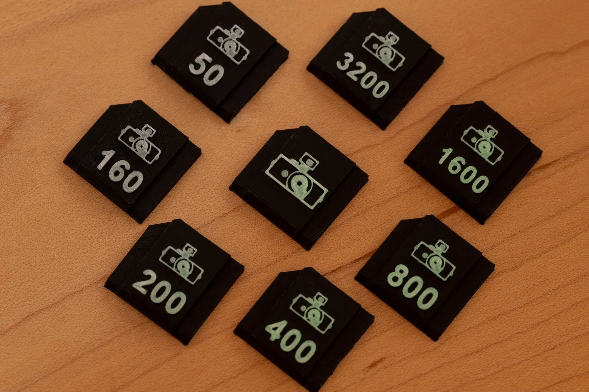 Made in Wetzlar Hot Shoe Film Speed Set -  Black w/ Glow In the Dark Green - Image 5