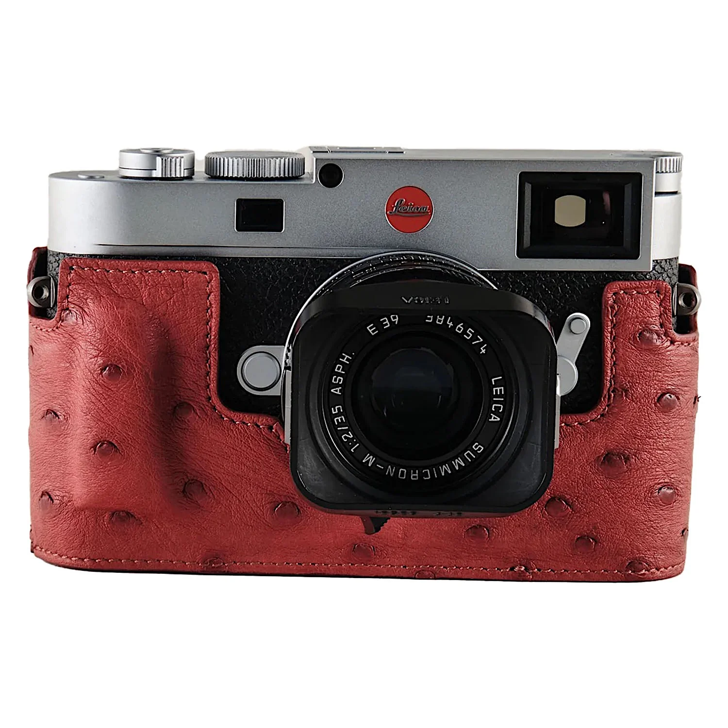 Oberwerth Red Ostrich TagCase for Leica M11 - Image 3